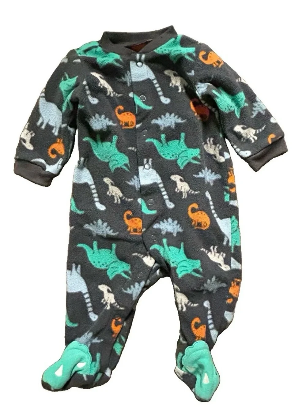 Baby Boy Fleece Footie Pajamas Cars Stripes, Dinosaurs Size 0-3 Months